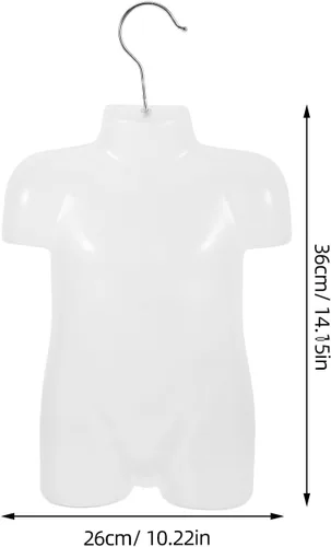 Vista 3 de DOITOOL Torso de maniquí infantil con colgador, 2 piezas, forma de exhibición de ropa 3D para niños, tienda frontal, colgante, ropa de bebé