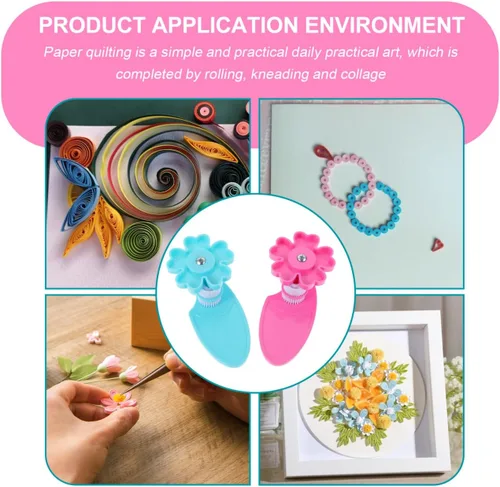 Vista 8 de EXCEART Herramientas de papel Quilling 2 unids crimpadora de papel herramienta de rizado de plástico para manualidades, suministros de quilling