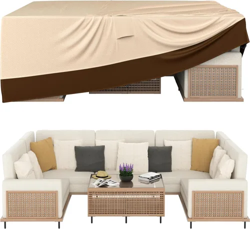 Vista 10 de Ruimoy Fundas para muebles de patio, funda impermeable para muebles de exterior, uso general, fundas para mesa exterior y silla, resistentes 600D