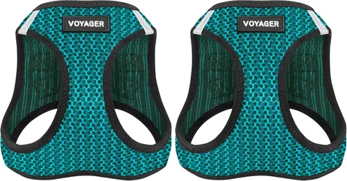 Vista 37 de Best Pet Supplies - Arnés de malla para todo tipo de clima, reflectante, antitirones, para perro y gato pequeño y mediano, con velcro, hebilla