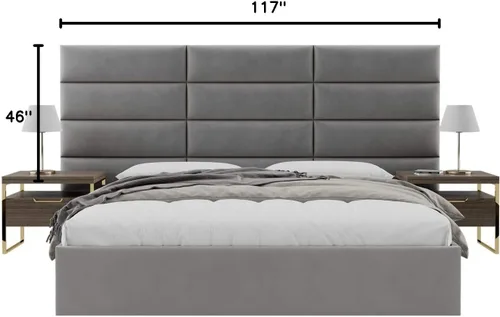 Vista 175 de Vänt - Paneles tapizados de cabecera para montar en la pared, diseño Isabelle, 60 x 23 pulgadas, configuración de 4 paneles individuales