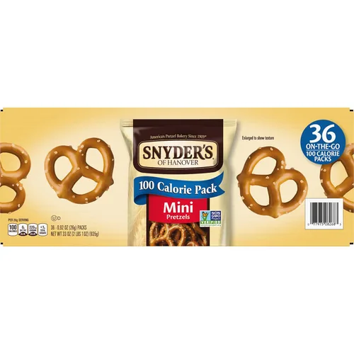 Vista 8 de Snyder's of Hanover Mini pretzels, paquetes individuales de 100 calorías, 36