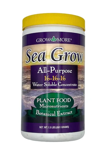 Grow More Sea Grow Kelp Fertilizante – 1.5 libras de 16-16-16 – 16 – Alimento vegetal soluble en agua, multiusos, rico en nutrientes, fertilizante