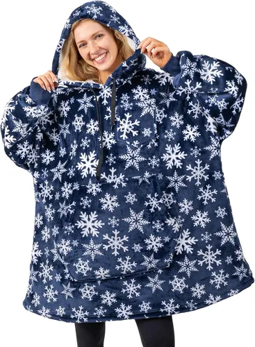 Vista 16 de PAVILIA Manta con Capucha para Mujeres, Manta de Sherpa Usable para Hombres, Sudadera de Gran Tamaño Acogedora, Sudadera con Capucha