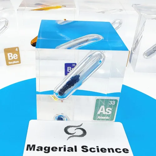 Vista 2 de Cubo acrílico de 2.0 in de colección de mesa periódica de elementos reales, cubo de 1.97 pulgadas, herramienta de enseñanza para estudiantes