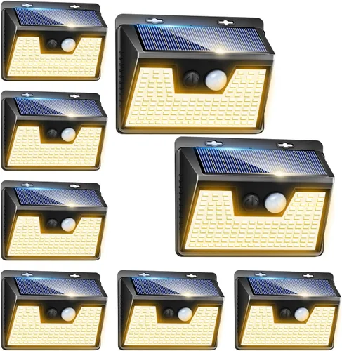 Vista 34 de Peasur Luces Solares para Exteriores con Sensor de Movimiento, 140 LED Luz Solar Alimentada por Energía Solar para Cerca Impermeable, 3 Modos