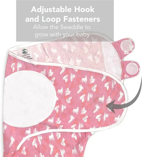 Vista 5 de Manta para envolver 100% algodón orgánico para bebé, saco de dormir, ajustable, para bebés recién nacidos pequeños de 0 a 3 meses