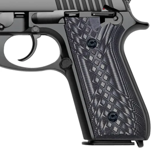 Vista 9 de Guuun Empuñaduras G10 para Taurus PT92 Grip Compatible con PT 92/99/100/101 y Decocker Crosshatch Texture - 6 opciones