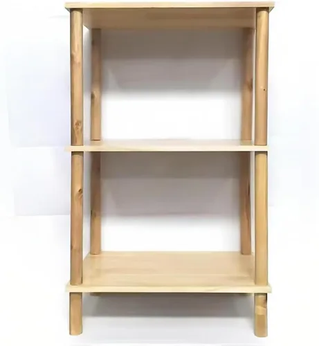 Vista 9 de Mesa auxiliar de 3 niveles, mesita de noche de madera maciza para espacios pequeños, estante de almacenamiento de café de esquina para oficina, sala