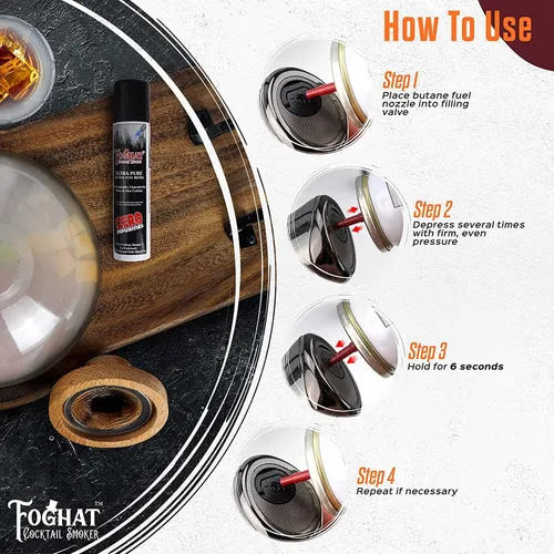 Vista 6 de Foghat - Recambio de combustible de butano culinario (3 x 2.0 fl oz), recipiente de repuesto de butano para encendedor, se adapta a todas