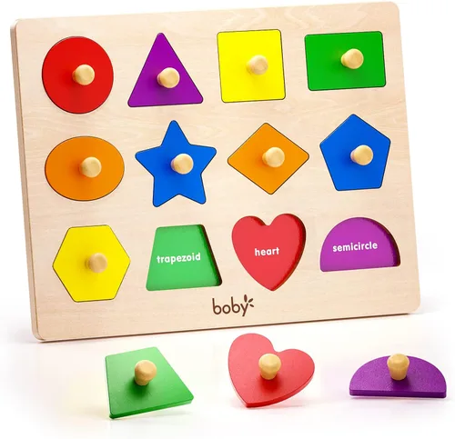 Boby Rompecabezas de Formas y Colores para Niños Pequeños de 1-3, Juguetes de Aprendizaje Montessori para Niñas de 1+ Años, Rompecabezas de Formas
