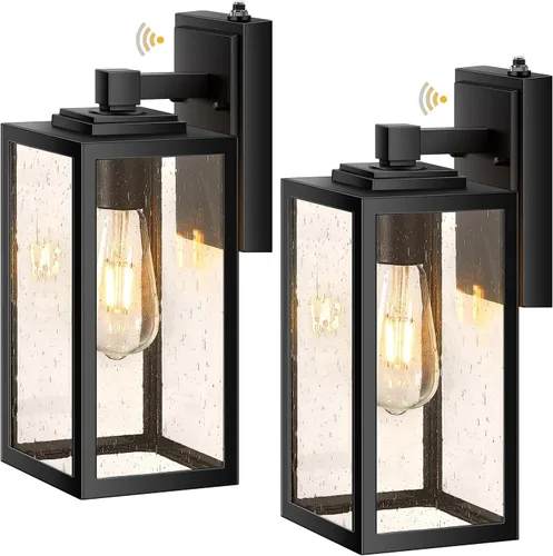 Vista 17 de VIANIS Lámpara de pared dorada para exteriores, sensor de anochecer a amanecer, apliques de montaje en pared exterior linternas luminaria para casa