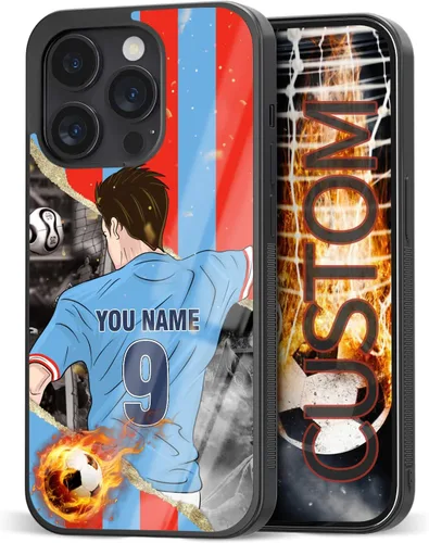 Vista 22 de Fundas de teléfono personalizadas con nombre y número de fútbol para iPhone 11, 12, 13, 14, 15, 16, 17, 16 Pro Max Plus Mini, Samsung Galaxy Note10