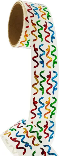 Vista 2 de Rollo de calcomanías prismáticas a granel, globos/serpentinas - 50 repeticiones