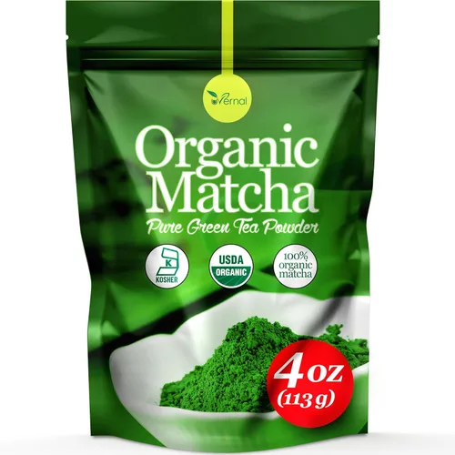 Té verde en polvo 100 % puro Organic Matcha (sin azúcar añadido, té verde puro, sin colorante añadido como otros) 4 onzas