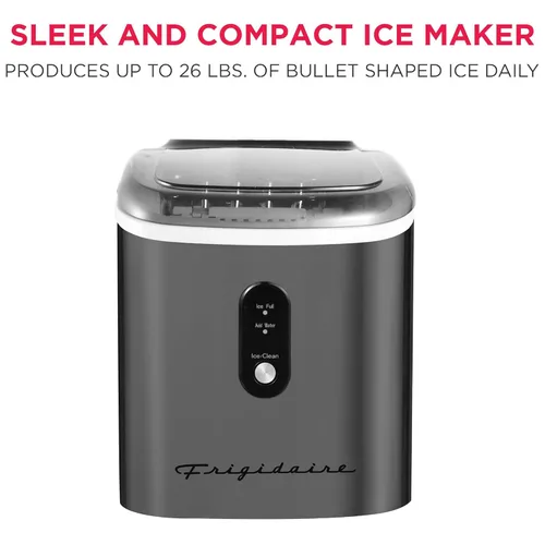 Vista 2 de Frigidaire EFIC103 - Máquina de Hielo, Resistente, 26 libras de Hielo por Día, Acero Inoxidable Negro
