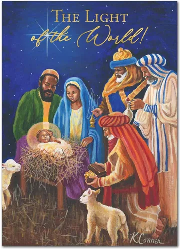 Vista 13 de African American Expressions - Juego de tarjetas navideñas en relieve en caja - Diseños de temporada inspiradores - Juego de 15 (5x7) tarjetas