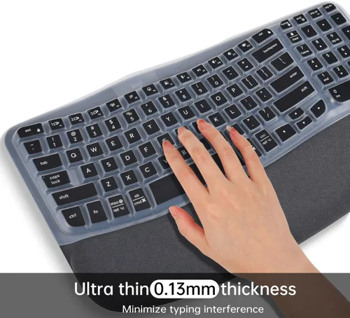 Vista 4 de Logitech Wave Keys MK670 Combo - Funda para teclado Logitech Wave Keys, funda protectora ergonómica inalámbrica para teclado, accesorios de piel