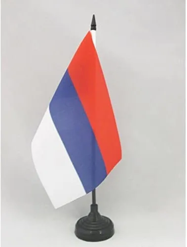 Vista 68 de Aland Table Flag 4'' x 6'' - Aland - Finland Desk Flag 15 x 10 cm - Black plastic stick and base - AZ FLAG