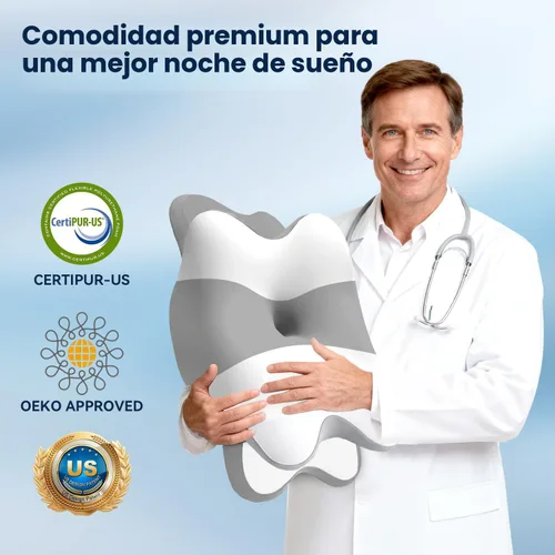 Vista 6 de Almohada de apnea del sueño con alivio del dolor de cuello y ronquidos, almohada cervical ortopédica, almohada ergonómica de espuma viscoelástica