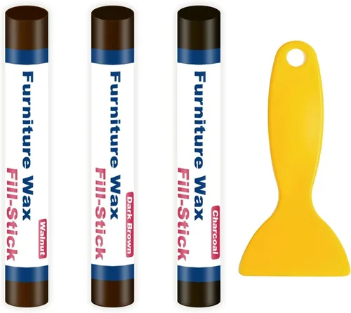 Vista 11 de Kenbry Barras de Relleno de Madera 3 Colores Barra de Relleno de Cera Blanca, Kit de Reparación de Madera para Arañazos, Grietas, Rasguños