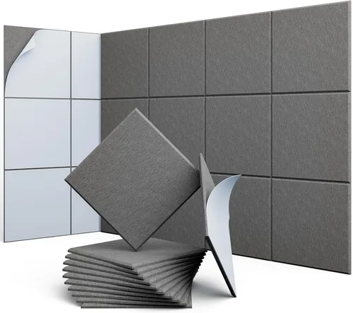 Vista 49 de Paneles acústicos hexagonales, paquete de 12 paneles de absorción de sonido de alta densidad de 12 x 10 x 0.4 pulgadas para mejorar la reducción