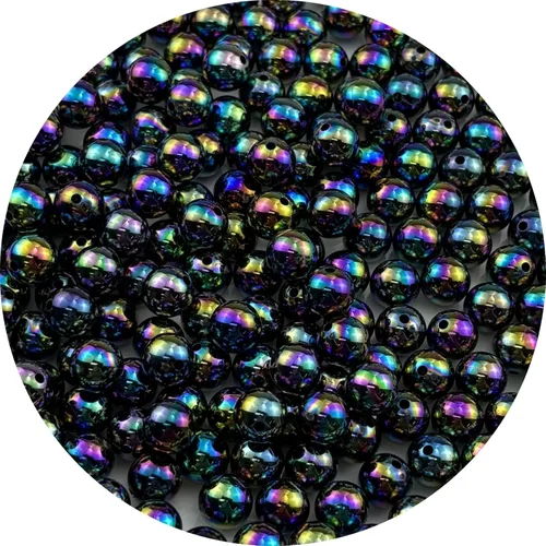 Vista 32 de 2000 cuentas redondas acrílicas de 0.157 pulgadas (0.157 in), cuentas espaciadoras de colores AB con agujero para bricolaje, pulseras, collares