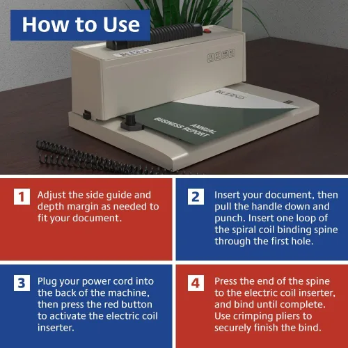 Vista 5 de TruBind Máquina de encuadernación con dispositivo colocador de espiral eléctrica (TB-S12)
