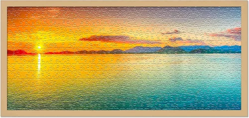 Vista 2 de Poster Palooza Kit de marco de rompecabezas de 11.25 x 38.25 pulgadas. El kit incluye hojas de pegamento para rompecabezas, marco de rompecabezas