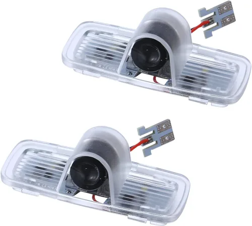 Proyector LED con logotipo para puerta de automóvil que no se decolora, lámpara de bienvenida, kit de luces de charco compatible con accesorios Rojo