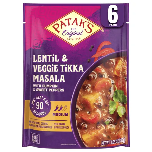 Vista 14 de Patak's Butter Chickpeas & Veggies – Comida vegetariana lista para comer – Curry indio suave con garbanzos, espinacas y verduras – Comida