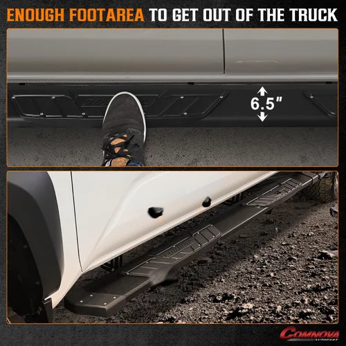 Vista 4 de COMNOVA - Estribos de aluminio de 6.5 pulgadas compatibles con Ford F150 Crew Cab 2004-2014 (4 puertas de tamaño completo). Barras Nerf F150 Crew