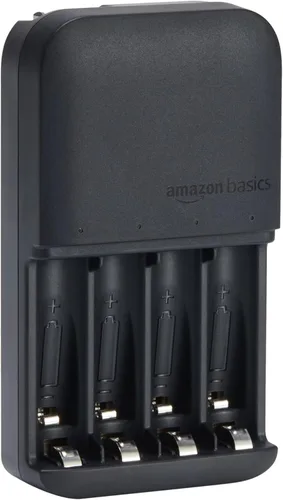 Vista 8 de Amazon Basics NiMh Baterías recargables (4 AA y 4 AAA) con cargador de batería de 4 bahías, enchufe tipo A (americano), negro, 8