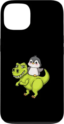 Vista 7 de iPhone 16 Cute Penguin Riding T Rex Funny Dinosaur Cute Animal Lover Case