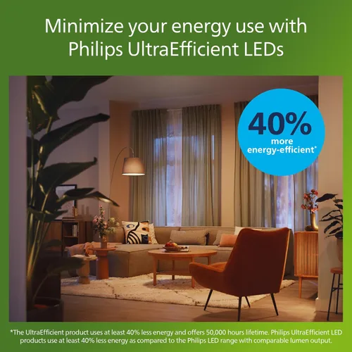 Vista 6 de PHILIPS Paquete de 8 bombillas LED LED de 60 W A19 de luz diurna ultra eficientes (5000 K) 850 lúmenes (5 W = 60 W), bombillas transparentes