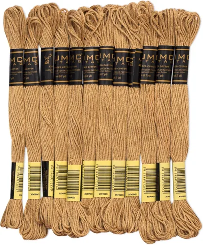 Vista 23 de 12 piezas de hilo de bordar amarillo canario 298/972 de alta calidad, madejas 100% algodón egipcio de alta calidad, hilo de bordado de punto