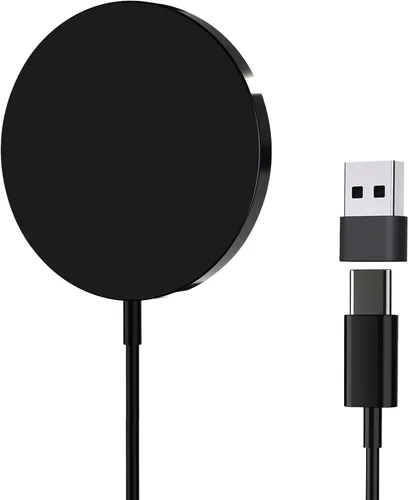 Vista 9 de Cargador MagSafe, almohadilla de carga inalámbrica magnética para iPhone 17/17 Pro/17 Pro Max/Air/16 15 14 13 12 Pro Max Plus mini/AirPods 2 3 Pro