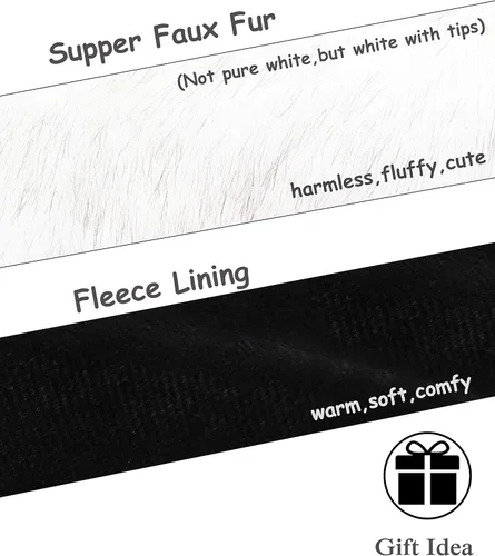 Vista 4 de sy soul young Diadema de piel sintética con elástico para mujer calentador de orejas de invierno