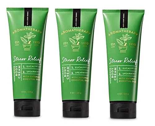 Bath and Body Works - Paquete económico de aromaterapia de eucalipto y menta verde, lote de 3 cremas corporales con aceites esenciales naturales,