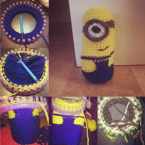 Vista 6 de Wayion Juego de telar de tejer con gancho Kit de aguja de hilo de hilo tejedor 4 telares de sombrero, telar largo para tejer DIYfor bufanda, suéter