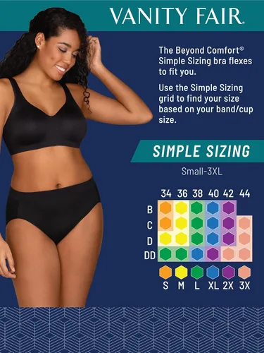 Vista 6 de Vanity Fair Women's Wireless Comfort Bra, Customize Your Shape & Support Convertible Straps, Easy Pullover, Back Smoothing