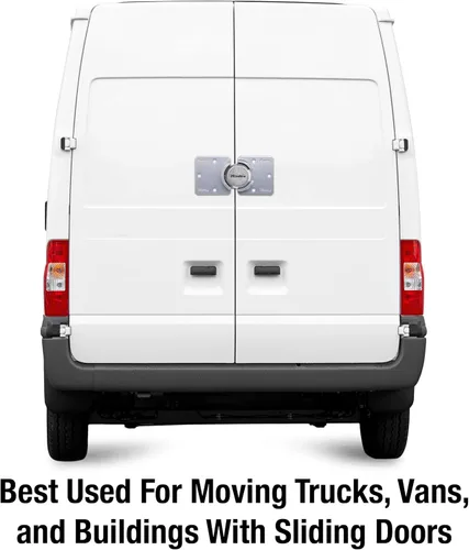 Vista 2 de Master Lock Candado de Disco Cromado, Candado de Grillete Oculto de Servicio Pesado y Cerrojo, Candado de Acero Sólido para Camiones, Remolques