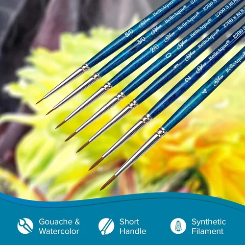 Vista 17 de Silver Brush Limited BA-2753S BelleAqua - Juego de pinceles redondos básicos para acuarela, 3 piezas, mango corto profesional, juego de pinceles