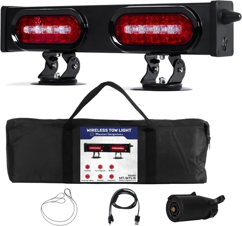 Vista 14 de Master Tailgaters Barra de luz inalámbrica de remolque de 19 pulgadas LED ultra brillante Luces de señal multifuncionales Montaje magnético