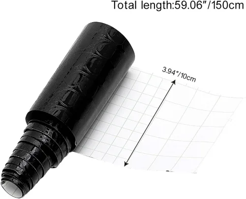 Vista 2 de Película autoadhesiva de vinilo de piel de cocodrilo sintético de 4 x 59 pulgadas para automóvil, estilo interior, muebles de motocicleta