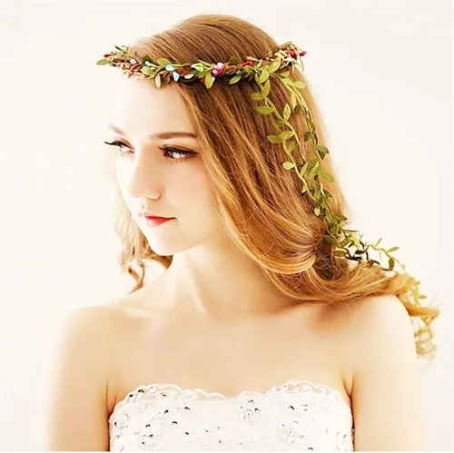 Vista 5 de DECORA Cinta de hojas verdes artificiales para decoraciones de coronas y flores (carrete de 20 yardas)