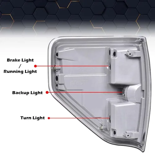 Vista 7 de PIT66 Luces Traseras, Compatible con 2009 2010 2011 2012 2013 2014 Ford F150 Luz Trasera Conductor y Pasajero, Lámpara Trasera, Luz de Freno, Juego