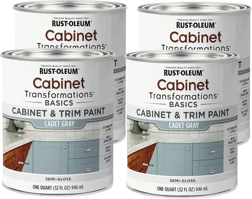 Vista 3 de Rust-Oleum 372012 Transformations Basics - Pintura para gabinetes y molduras, cuarto de galón, color negro