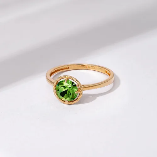 Vista 4 de Tienda Collection 10k Gold Imported Crystal March Birthstone Ring