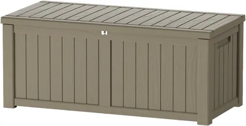 Vista 28 de Caja de almacenamiento para exteriores de 35 galones, caja de resina impermeable y con cierre para terraza, grande, contenedor de almacenamiento